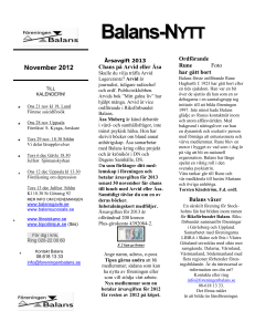 BalansNytt N - Riksförbundet Balans