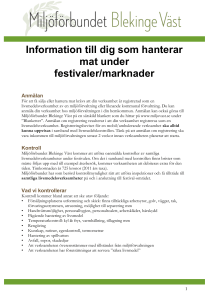 Information till dig som hanterar mat under festivaler/marknader
