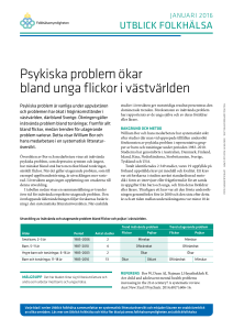 Psykiska problem ökar bland unga flickor i västvärlden(PDF 91 kB)