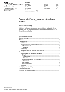 Pneumoni - förebyggande av vårdrelaterad infektion