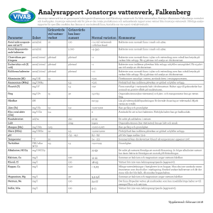 Analysrapport Jonstorps vattenverk, Falkenberg