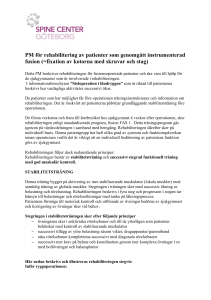 PM för rehabilitering av patienter som genomgått instrumenterad