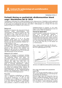 Fortsatt ökning av psykiatrisk vårdkonsumtion bland unga i