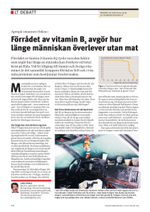 Förrådet av vitamin B1 avgör hur länge människan överlever utan mat