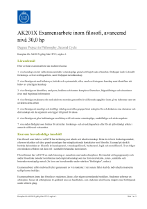 KTH | AK201X Examensarbete inom filosofi, avancerad nivå 30,0 hp