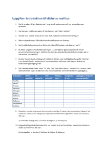 Uppgifter: Introduktion till diabetes mellitus