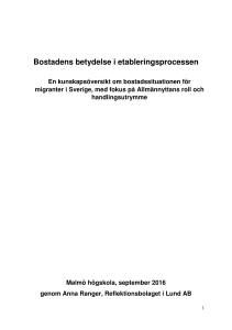 Bostadens betydelse i etableringsprocessen