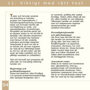 11. Viktigt med rätt test fö