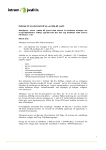 K Kallelse till l årsstämm ma i Intrum Justitia AB B (publ)