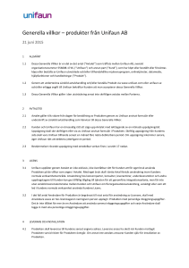 Generella villkor – produkter från Unifaun AB