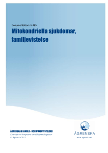 Mitokondriella sjukdomar, familjevistelse