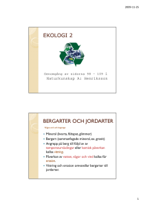 EKOLOGI 2 BERGARTER OCH JORDARTER
