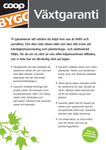 Vi garanterar att växten du köpt hos oss är felfri och sortäkta
