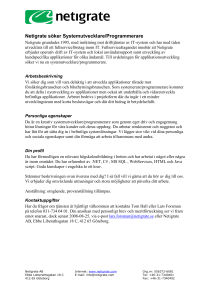 Netigrate söker systemutvecklare 0807