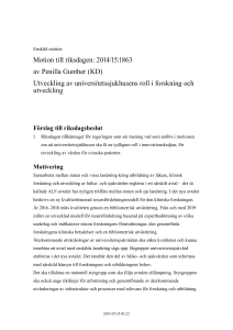 Utveckling av universitetssjukhusens roll i forskning och utveckling