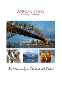 Australien, Nya Zeeland och Dubai
