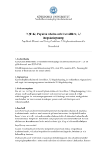 SQ1142, Psykisk ohälsa och livsvillkor, 7,5 högskolepoäng