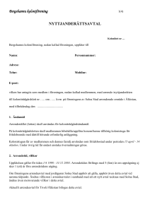 Bergshamra koloniförening NYTTJANDERÄTTSAVTAL