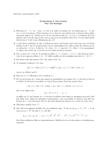 “Strövt˚ag i matematikens värld” Problemlapp 8. Om primtal. Svar