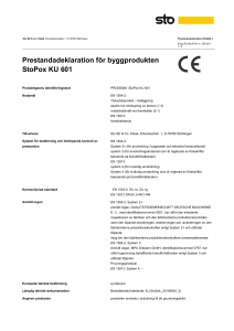 Prestandadeklaration för byggprodukten StoPox KU 601