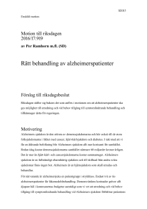 Rätt behandling av alzheimerspatienter