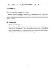 Veckoblad 5 : Kryssuppgifter