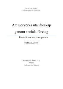Att motverka utanförskap genom sociala företag