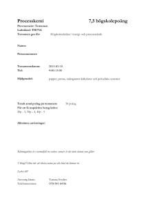 Processkemi 7,5 högskolepoäng