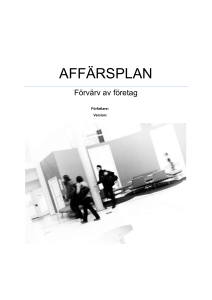 AFFÄRSPLAN
