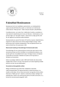 Faktablad Renässansen
