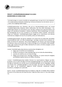 provet i livsåskådningskunskap 25.9.2015 beskrivning av goda svar