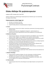 Etiska riktlinjer för psykoterapeuter