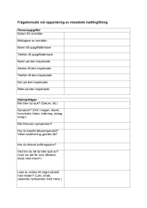 Frågeformulär vid rapportering av misstänkt matförgiftning