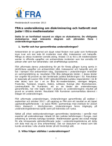 FRA antisemitism survey media memo