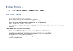 Arvet, Gener och Bioteknik