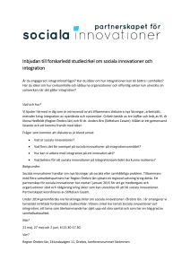 Inbjudan till forskarledd studiecirkel om sociala innovationer och