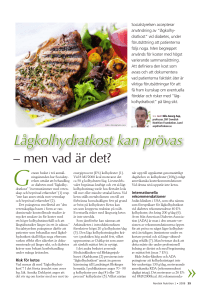 Lågkolhydratkost kan prövas