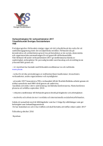 Verksamhetsplan för verksamhetsåren 2017 Yrkesförbundet