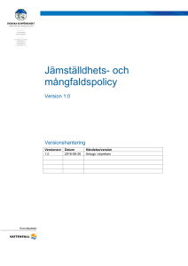 Jämställdhets- och mångfaldspolicy