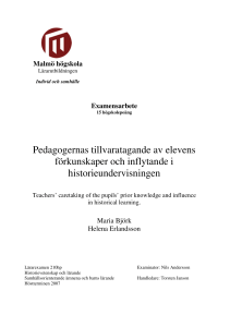 Pedagogernas tillvaratagande av elevens