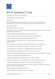 KTH | KH1231 Kemiteknik 2 21,0 hp