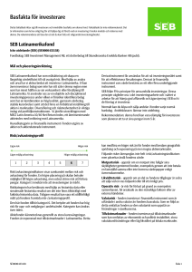 Key Investor Information: SE0000433138