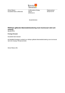 Riktlinjer gällande läkemedelshantering inom