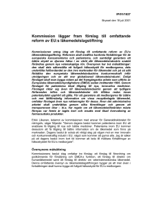 Kommission lägger fram förslag till omfattande reform