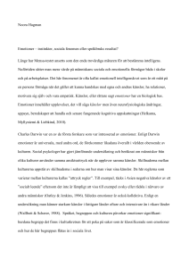 Noora Hagman Emotioner – instinkter, sociala fenomen eller
