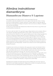 Allmäna instruktioner diamantbryne