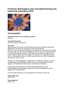 Förskolan Skånegatans plan mot diskriminering och kränkande