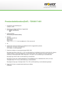Prestandadeklaration(DoP) - Rörisolering och teknisk isolering