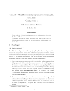 TDA550 – Objektorienterad programvaruutveckling IT