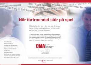 När förtroendet står på spel - CMA
